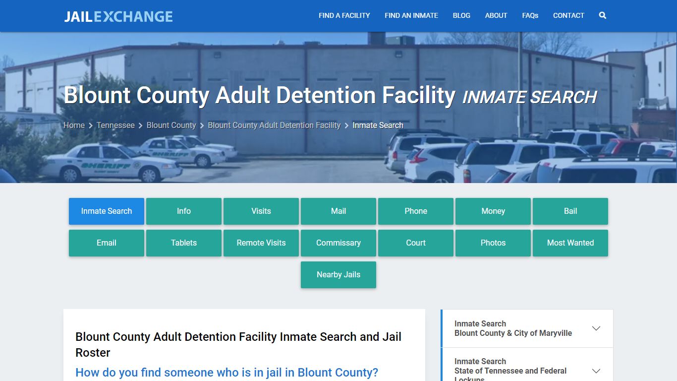 Blount County Adult Detention Facility Inmate Search - Jail Exchange